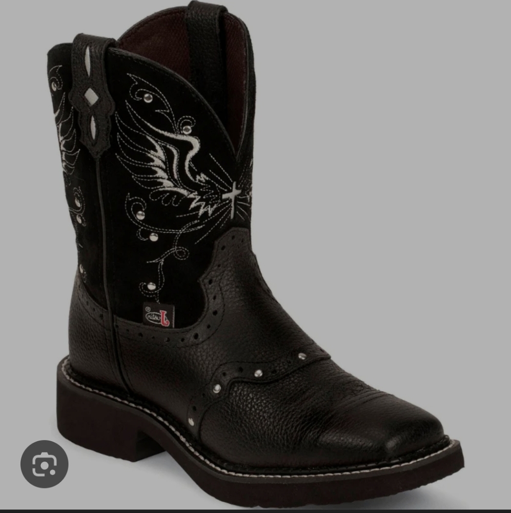 Justin Women's Gypsy Mandra Black Square Toe Western Boots